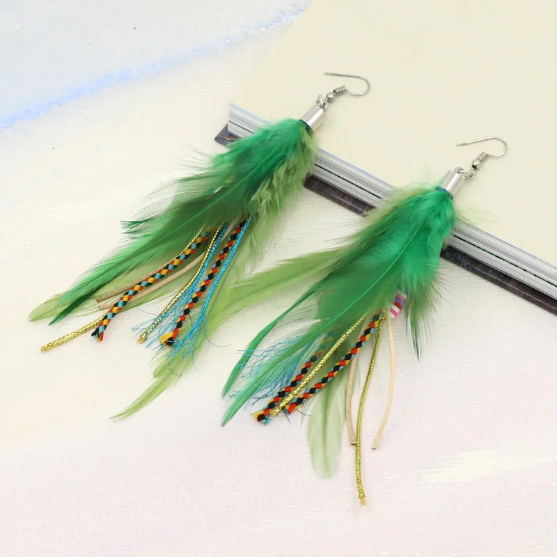 Hippie Ohrringe Federn