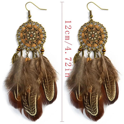 Hippie Ohrringe Federn