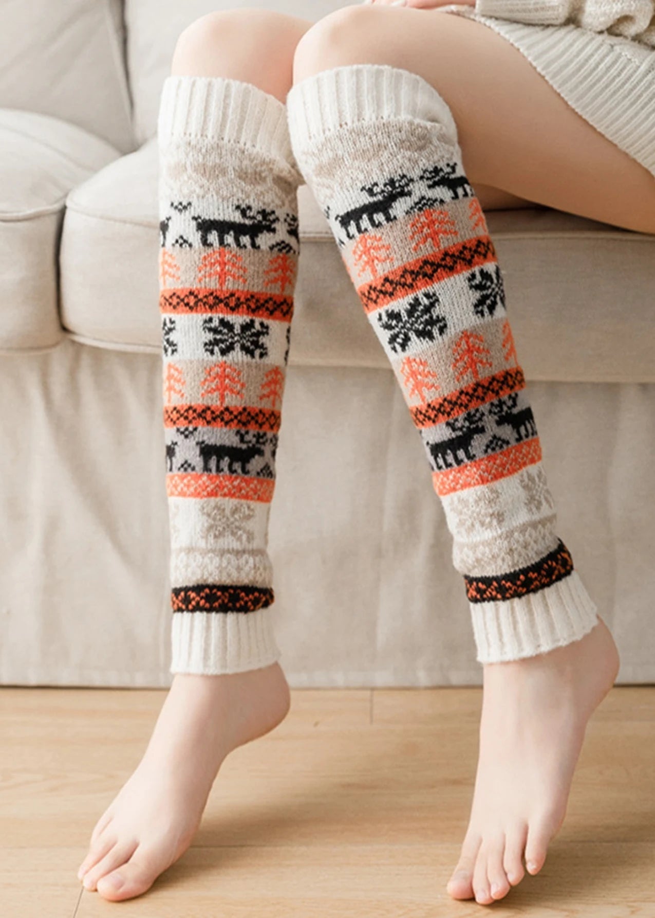 Hippie Stulpen Weiss Beige