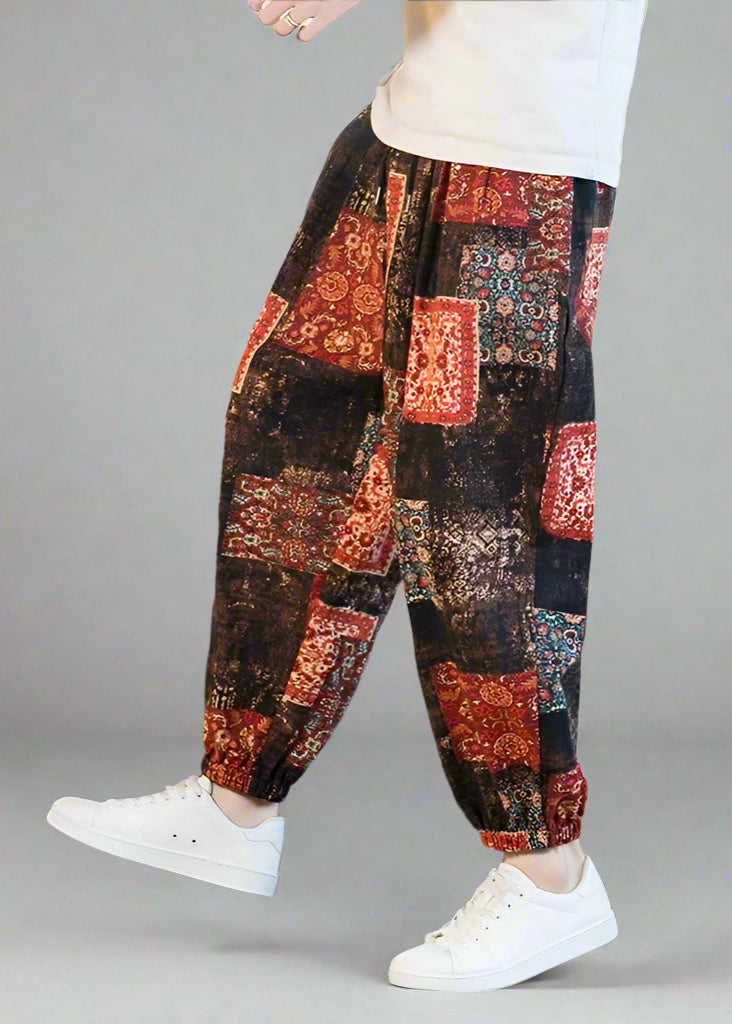 Herren Hippie Hosen Mit Weitem Bein