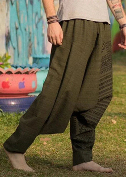 Herren Hippie Kurze Hose Tarnung