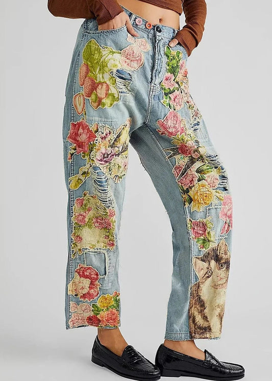 Hippie Jeans With Patches