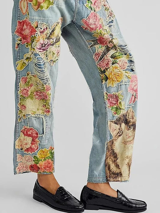 Hippie Jeans With Patches