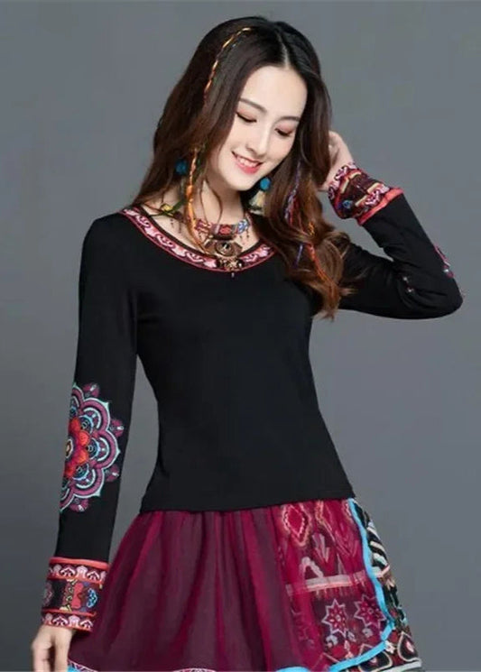 Bunte Hippie Style Oberteil