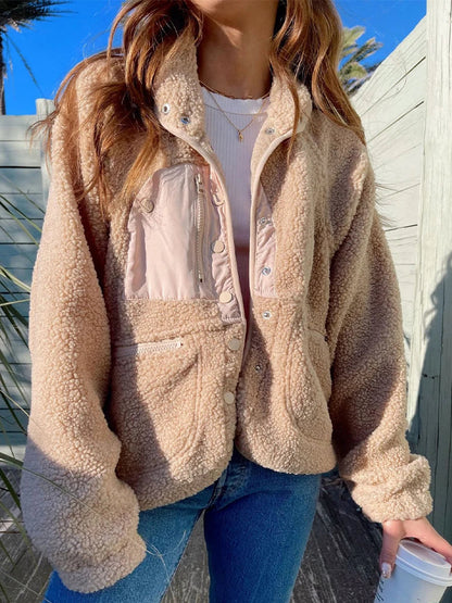 Hippie Mantel Lammfell Bestickt