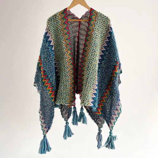 Hippie Poncho Häkeln