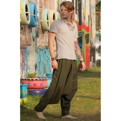 Herren Hippie Kurze Hose Tarnung