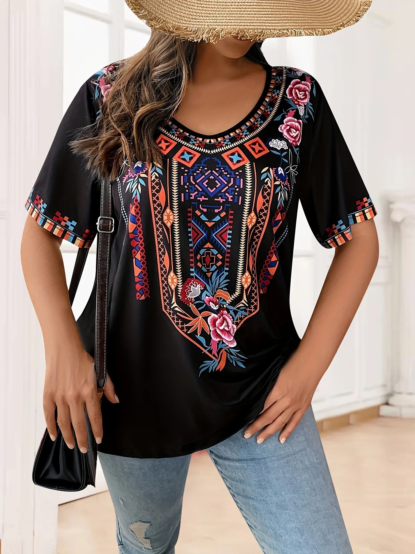 Hippie Bluse Schwarz